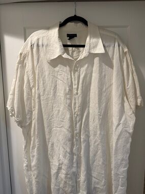 jf j.ferrar Men's Short-Sleeve Button-Down Shirt - Cream